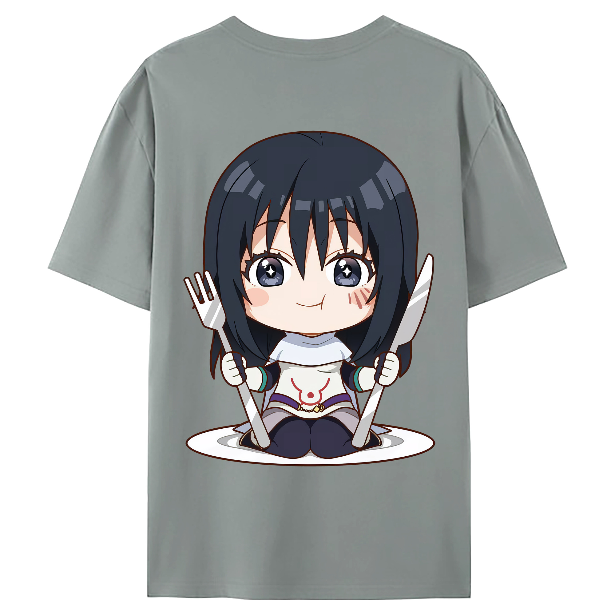 （画像用） 転スラ Regarding Reincarnated to Slime 綿100％ メンズ半袖Tシャツ（バックプリント） 通気性